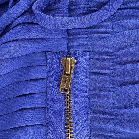 Worthington Petite PXL Royal Blue Pleated Maxi Skirt Drawstring & Zipper Cobalt - Picture 11 of 14